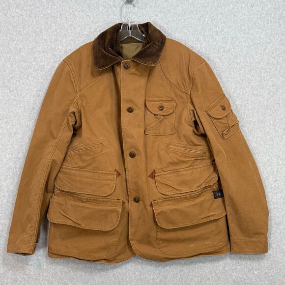 Polo Ralph Lauren Field Coat Chore Hunting Size L RRL Supply Zip Out Down Vest - Picture 1 of 16